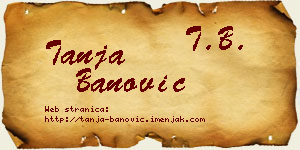 Tanja Banović vizit kartica